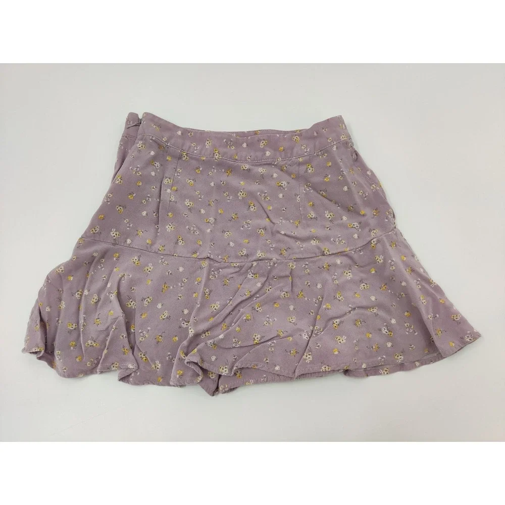 Hollister Women's Ultra‎ High-Rise Floral Mini Skirt Purple XS